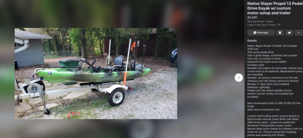 Native Fishing Kayak for sale on Facebook